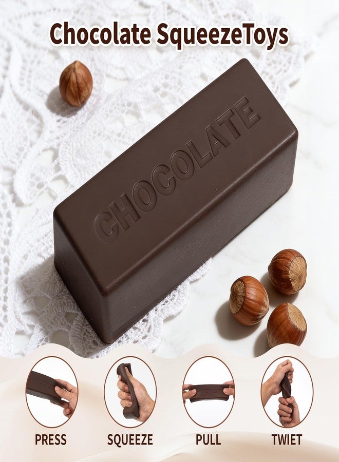 LiuLiXia Slow Rising Squishy，Fidget Toys ，Adult Office Stress Relief Products，Stress Balls，Realistic Food Squishies for Adults, Stress Relief & Fidget Toys for ADHD (Dark Chocolate Bar-2Pcs) - Image 2