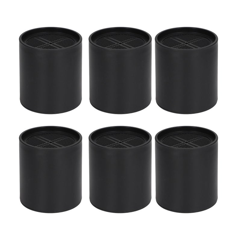 6PCS Furniture Leg Extender Plastic Round 4in Rise Black Furniture Risers for Home Office Sofa - Image 1