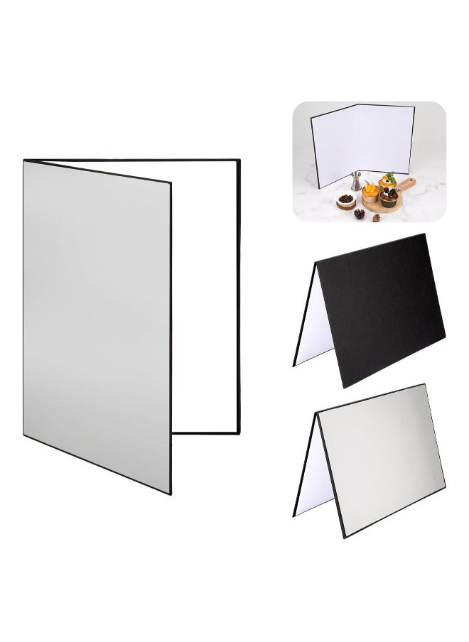 Light Reflector 3 in 1 Photography Cardboard Diffuser A4 Folding Light Diffuser Board for Studio Product Photography Still Life Photo Shooting 29 * 21cm (Black/White/Silver)