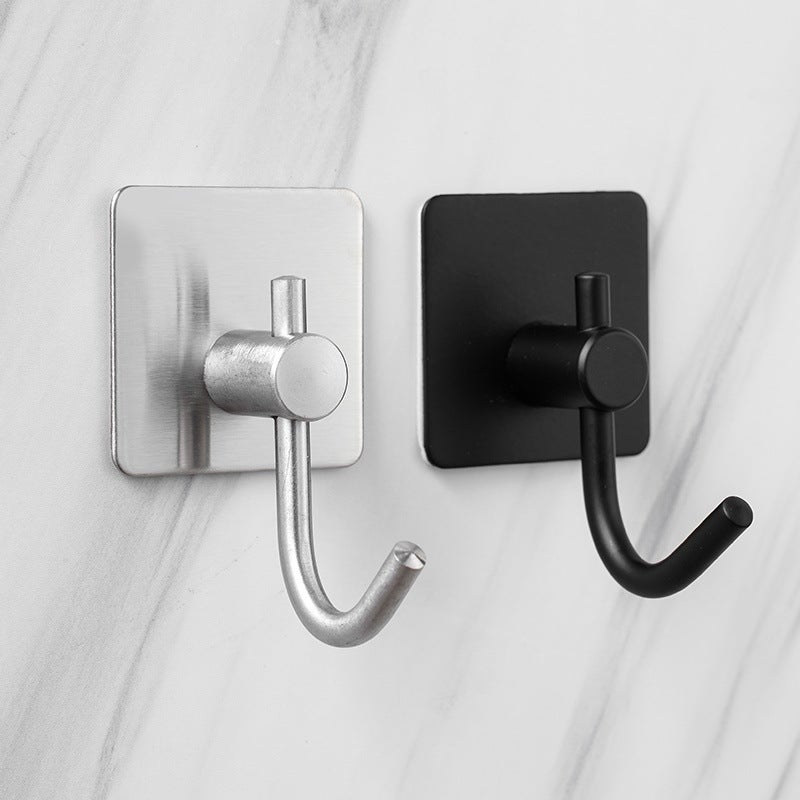 304 Stainless Steel Strong Adhesive Hook Non-Perforated Seamless Single Hook Bathroom Kitchen Door Rear Metal Coat Hook - Image 5
