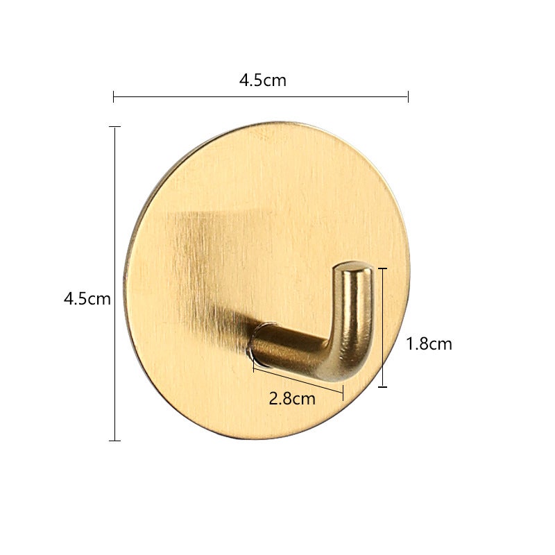 304 Stainless Steel Strong Adhesive Hook Non-Perforated Seamless Single Hook Bathroom Kitchen Door Rear Metal Coat Hook - Image 1
