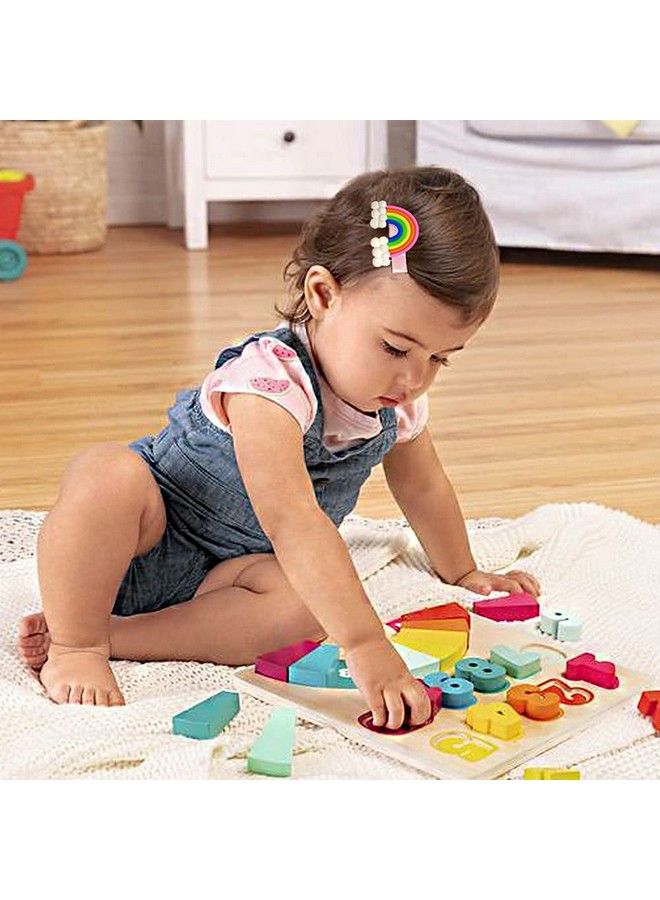 Syga 10Pcs Baby Hair Clip For Girl Alligator Hair Accessory For All Type Of Infant Toddler Baby Hairs Bow Rainbow Cloud Unicorn Patternsset Of 10 Rainbow - Image 3