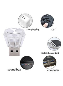 SYOSI Car USB Atmosphere LED Light, Portable LED Lights Dazzling Diamond-Shaped USB Ambient Lights, Mini Car Interior Ambient Lighting Kit for Decorating with USB Ports, LED Vehicle Light (6PCS)  - Image 4