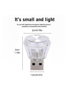 SYOSI Car USB Atmosphere LED Light, Portable LED Lights Dazzling Diamond-Shaped USB Ambient Lights, Mini Car Interior Ambient Lighting Kit for Decorating with USB Ports, LED Vehicle Light (6PCS)  - Image 5