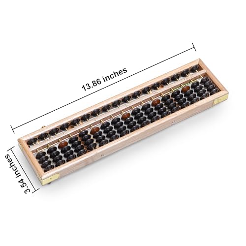 Black long Di fang Wooden Abacus Professional 17 Column Soroban 1386 Inches 352 Centimeters Calculator with Reset Button Made - Image 5