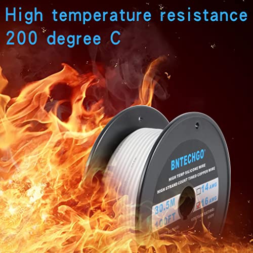 BNTECHGO 16 Gauge Silicone Wire Spool 100 ft White Flexible 16 AWG Stranded Tinned Copper Wire - Image 5