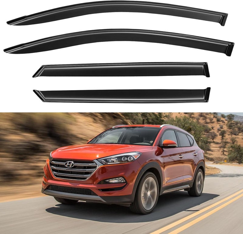 YQAUTEC Window Visors for Hyundai Tucson 2016-2021 - Image 1