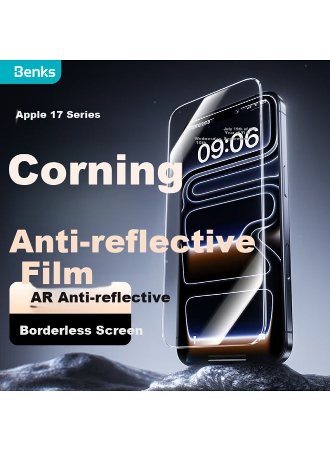 Benks حماية شاشة زجاجية مقسّاة من بنكس (benks) [كورنينغ آي آر مضاد للتوهج] لجهاز آيفون 17 برو ماكس، فيلم حماية مضاد للتوهج عالي الدقة بدون حواف، حماية مضادة للتوهج لجهاز آبل 17 برو ماكس - Image 1