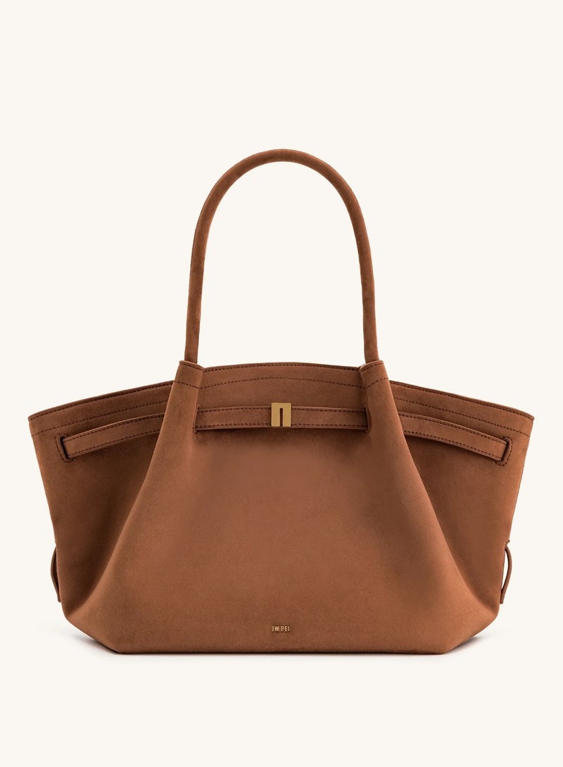JW PEI Women's Hana Medium Faux Suede Tote Bag (Brown) - Image 4