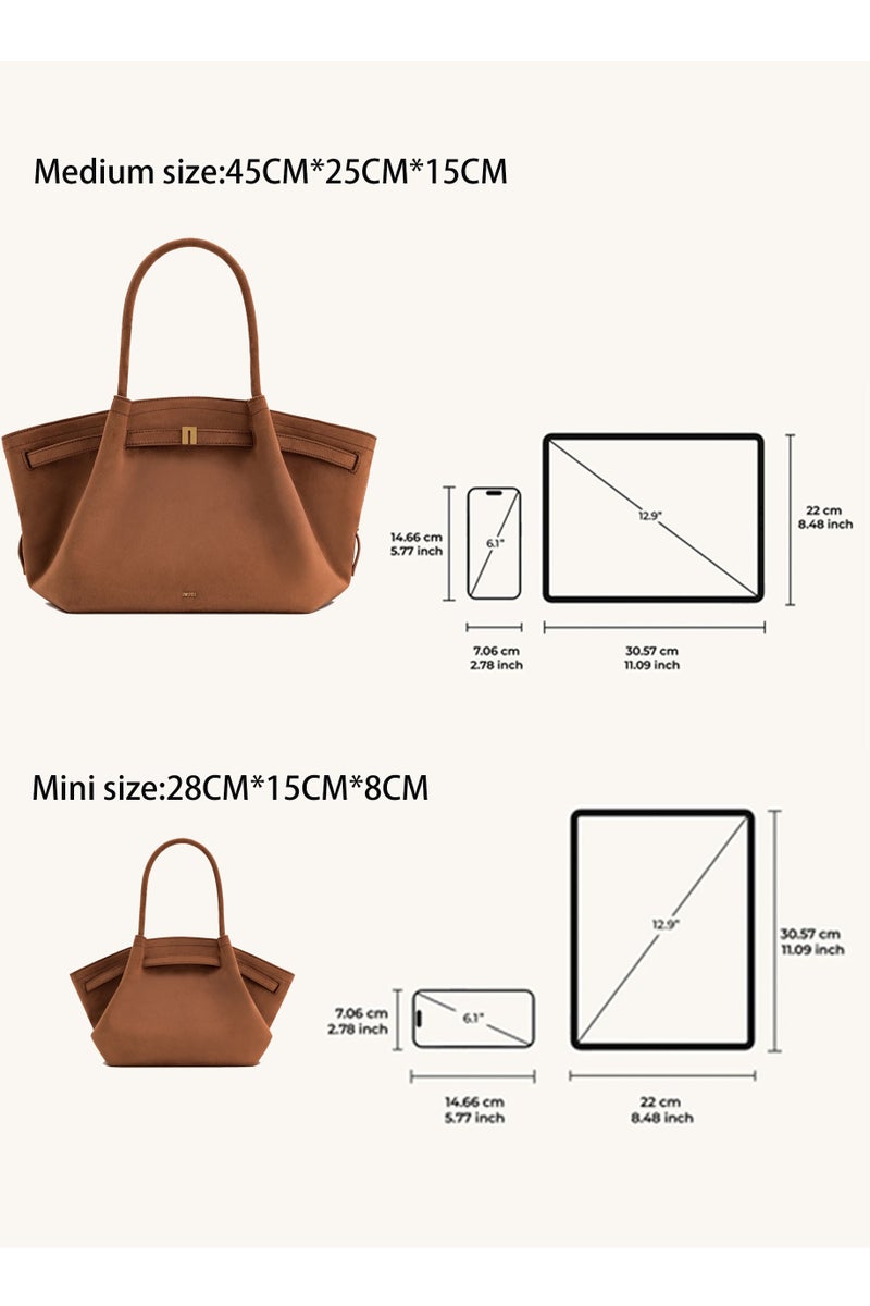 JW PEI Women's Hana Medium Faux Suede Tote Bag (Brown) - Image 2