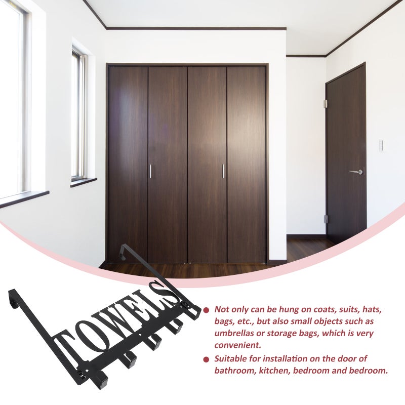 1pc Punch Free Iron Storage Hooks Hanging Hooks Wall Back Door Organizer Rack - Image 2