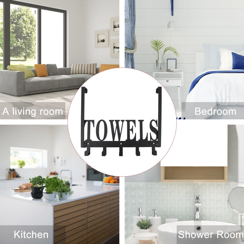 1pc Punch Free Iron Storage Hooks Hanging Hooks Wall Back Door Organizer Rack - Image 3