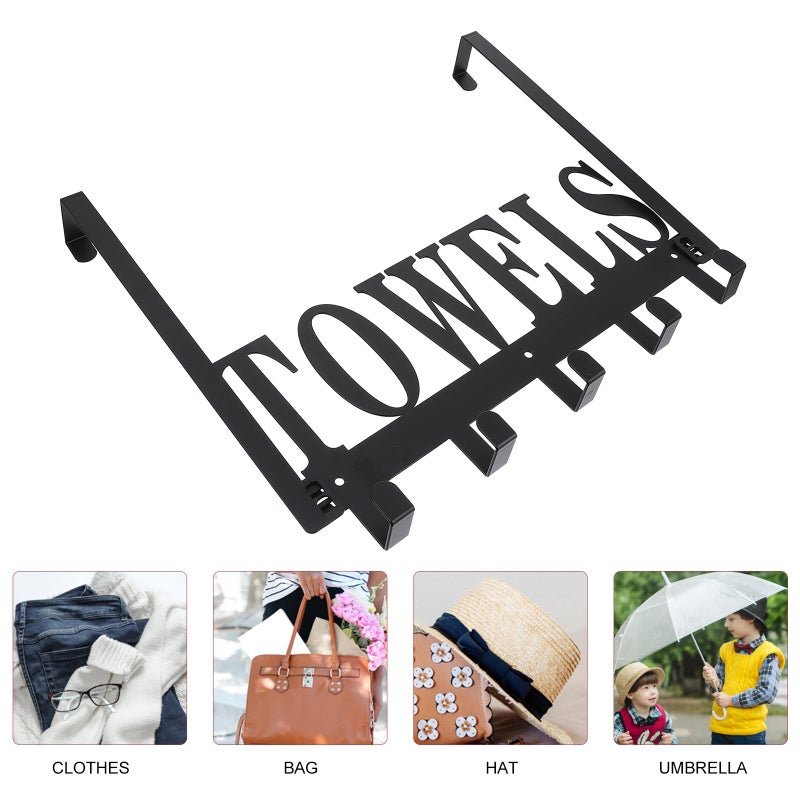 1pc Punch Free Iron Storage Hooks Hanging Hooks Wall Back Door Organizer Rack - Image 4