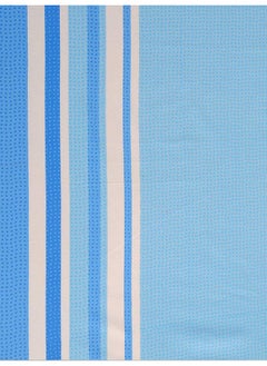 Swayam Swayam 144 TC Stripes Print Cotton Extra Large Bed Sheet with 2 Pillow Cover - Blue, White, Super King (11015)  - Image 5