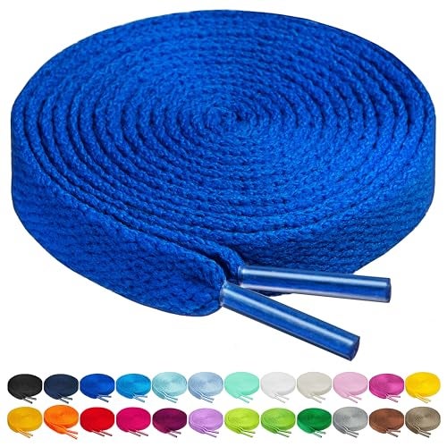 Birch Shoelaces in 27 Colors Flat 5/16" Shoe Laces in 4 Different Lengths (56" (142cm), Blue) - Image 5