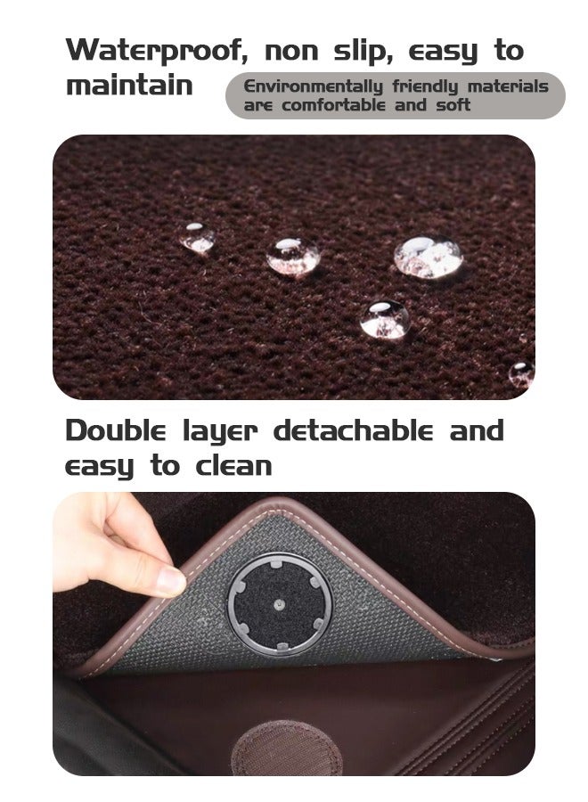 A suitable for 2024 models, Tesla model Y double-layer black TPE and coffee blanket floor mat, all-weather wear-resistant, non-slip, environmentally friendly and easy to wipe, high-grade floor mat, goodcar - Image 4