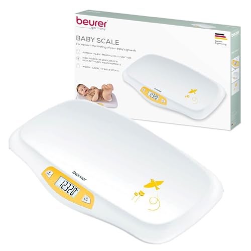 Beurer BY80 Digital Baby Scale, Infant Scale for Weighing in Pounds, Ounces, or Kilograms up to 44 lbs, Newborn Baby Scale with Hold Function, Pet Scale for Cats and Dogs - Image 1