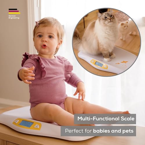 Beurer BY80 Digital Baby Scale, Infant Scale for Weighing in Pounds, Ounces, or Kilograms up to 44 lbs, Newborn Baby Scale with Hold Function, Pet Scale for Cats and Dogs - Image 2