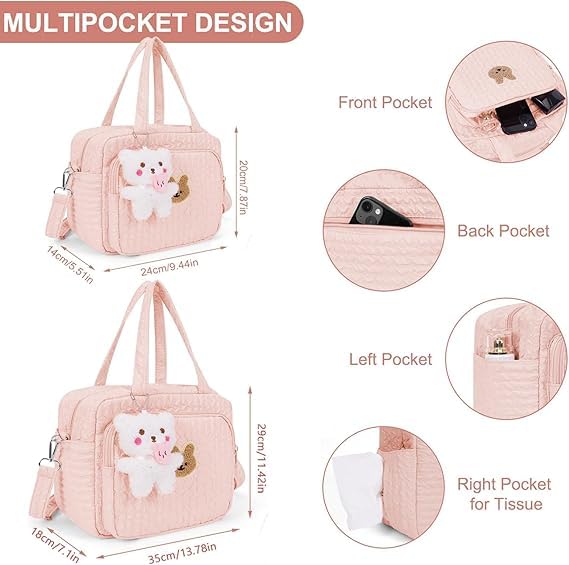 Lushandy Baby Diaper Bag Tote, Mommy Bag Cute Diaper Bags Crossbody Baby Bags for Girl Pañaleras Para Beb - Image 5
