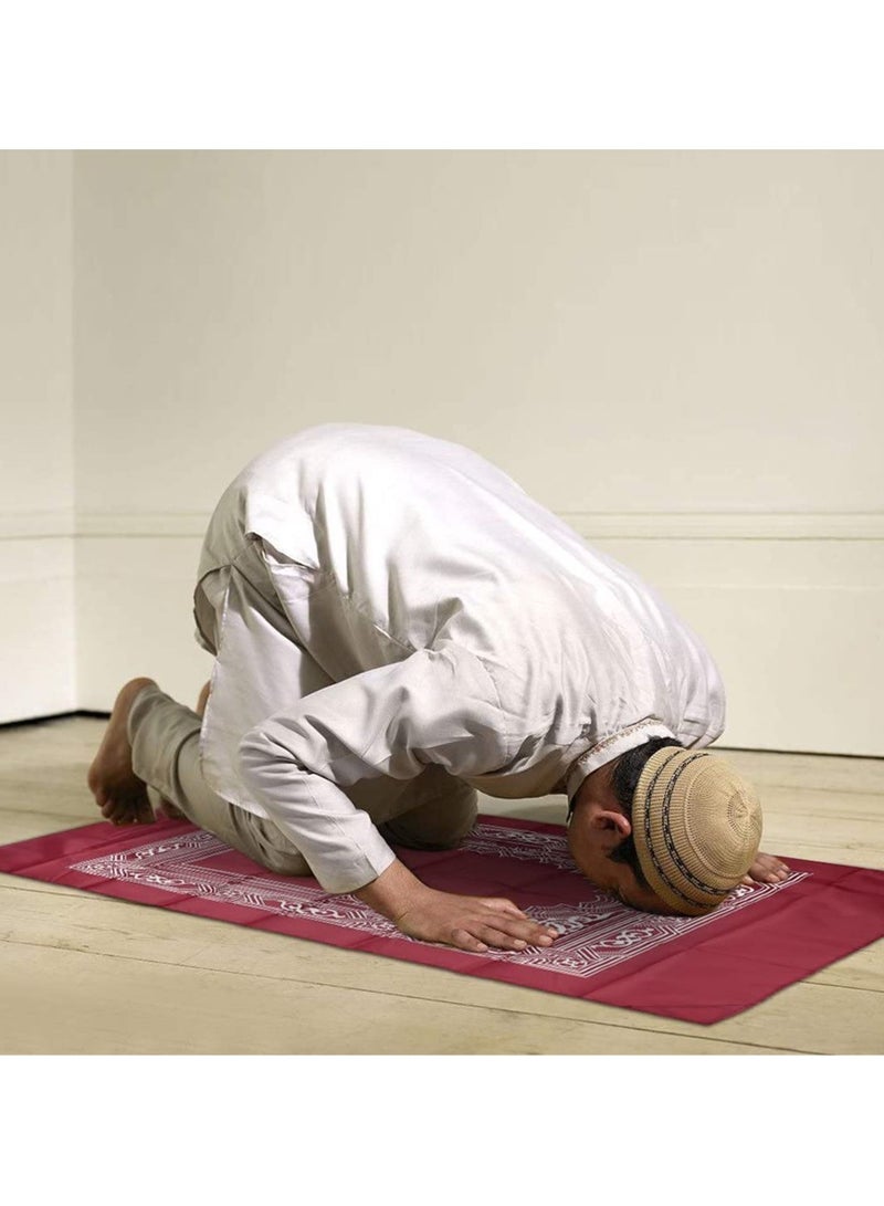 KHAJUL 4-Piece Portable Prayer Mat with Compass Lightweight Polyester Muslim Prayer Rug Pocket Waterproof Travel-Friendly, Perfect for Ramadan Gifts, 60cm X 100cm - Image 4