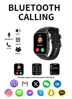 WAPIK Korean Brand X5S Smart Watch,Business Smartwatch,Waterproof Fitness Watch, Bluetooth Calling,Smart watch for Men, Zinc Alloy Vacuum Plating, Heart Rate Monitoring,Smart watch for women Black  - Image 2