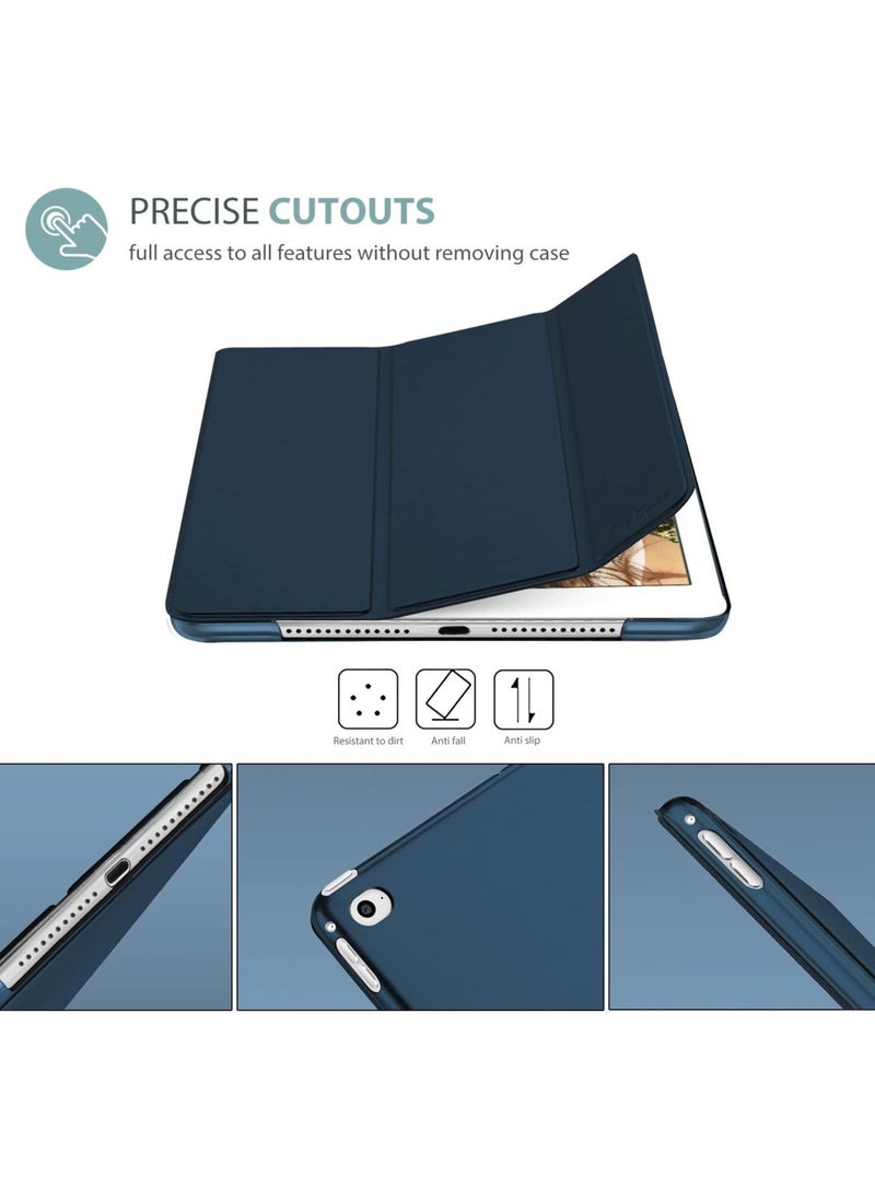 Procases - iPad Mini 4 Case - Ultra Slim Lightweight Stand Case with Translucent Frosted Back Smart Cover for 2015 Apple iPad Mini 4 (4th Generation iPad Mini, Mini4) -Navy - Image 1