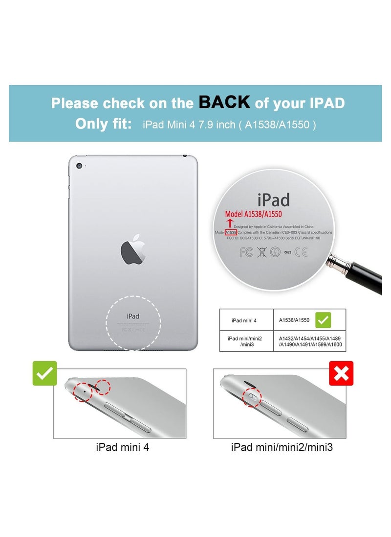 Procases - iPad Mini 4 Case - Ultra Slim Lightweight Stand Case with Translucent Frosted Back Smart Cover for 2015 Apple iPad Mini 4 (4th Generation iPad Mini, Mini4) -Navy - Image 1