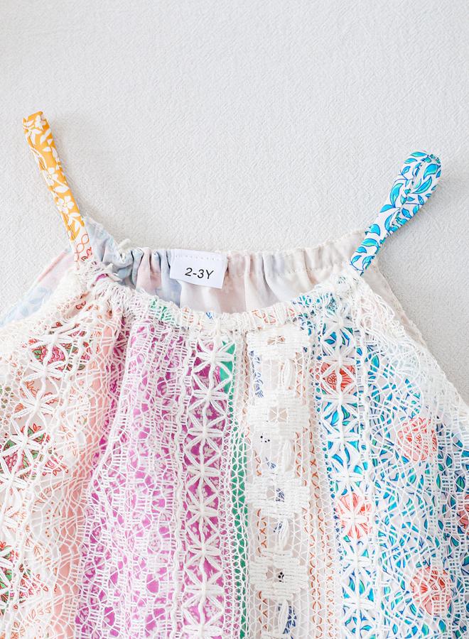 Take Two Girls Printed Sleeveless Tassel Detail Dress - Image 3