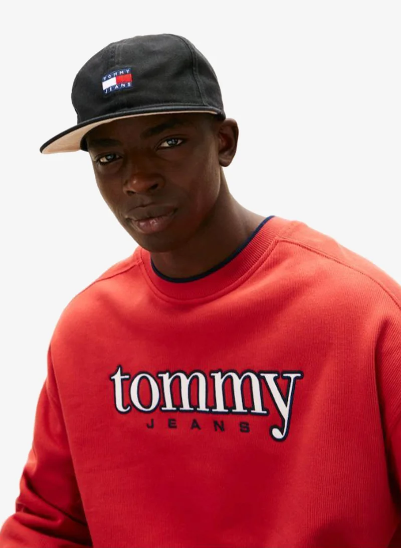 Tommy Jeans Black Heritage Logo Embroidery Twill Baseball Cap  | Best Price UAE