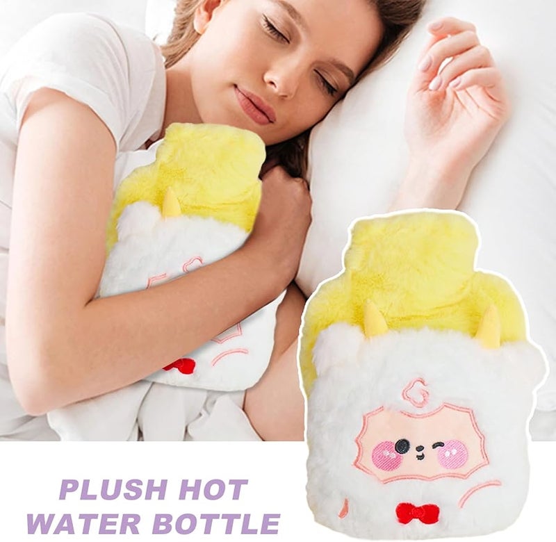 غطاء تدفئة زجاجة الماء الساخن من صوف الحمل للنساء والرجال للبطن والرقبة والقدم واليد - Image 4