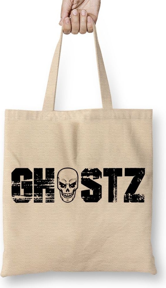 Baskı Dükkanı Print Shop Ghostz Logo Preta 2018 Tote Bag Long Handle