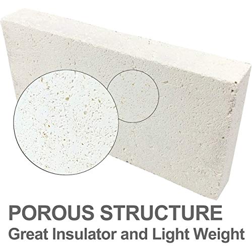 Lynn Manufacturing طوب عازل حراري من لين للتصنيع، كتلة عزل حراري، موصلية حرارية منخفضة، 1.25" × 4.5" × 9" مقسوم، عبوة فردية، مصنفة 2300-F، للأفران، والمسابك، والمواقد، واللحام، 3143P - Image 3