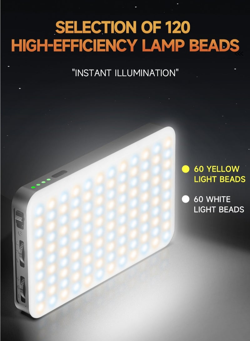 general Photography Fill Light 120 LED 3000mAh , Selfie Light USB Rechargeable for Photo  Video with Front Back Clip for Phones Laptops Makeup TikTok Stream - Image 2