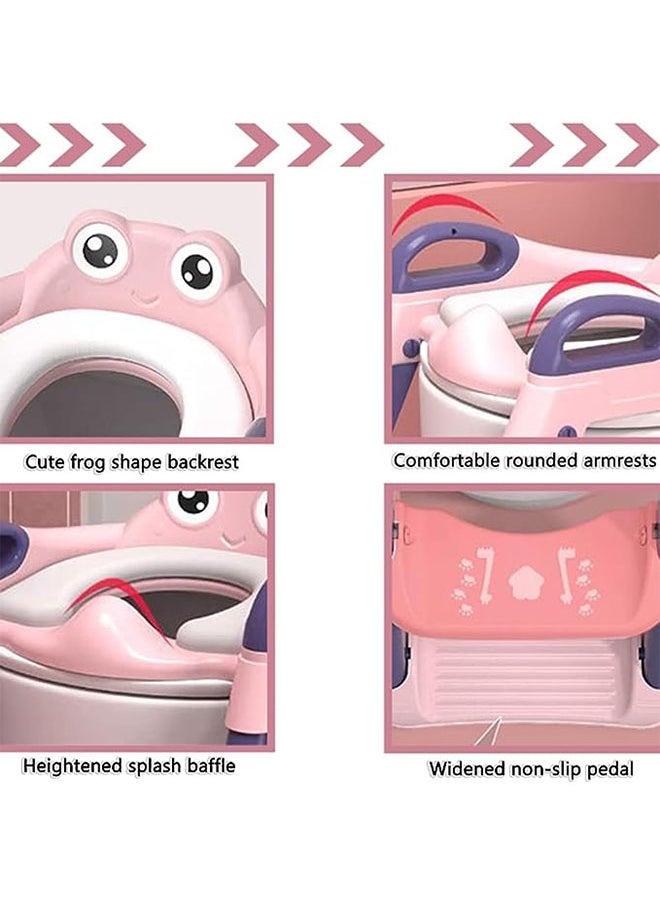 Arabest Toddler Toilet Seat with Adjustable Step Stool Ladder,Potty Training Toilet Teat,2 in 1 Foldable Kids Toilet Training Seat,Splash Guard and Anti-Slip Handles for Boys Girls  - Image 4