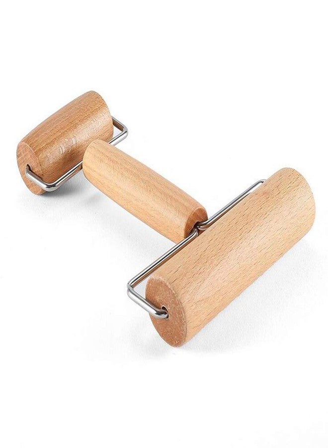 lasenersm 2-In-1 Style Pastry Pizza Roller Wood Brayer Wooden Rolling Pin 5D Diamond-Paint Art Wood Roller for Baking or Ceramic Pottery Clay Working - Image 2