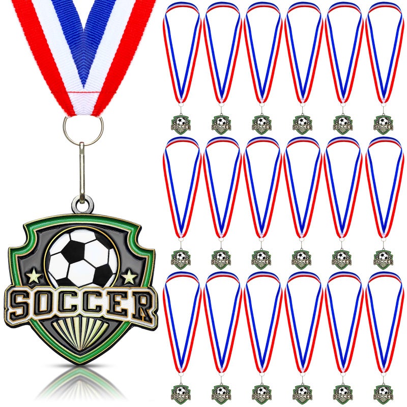 Trnayi 20 Pcs 1020 3040 Pcs Award Medals Bulk Sports Medals with Neck Ribbons 24 Inch Winner Award Trophy Prize Gift for Sports Themed Party Favors Tournaments Match Soccer - Image 2