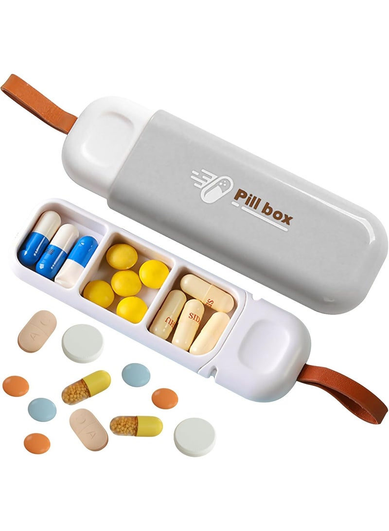 3 Compartments, Small Pill Box for  , Small   Pill Container,  or Vitamins, for Medicine Storage (MULTICOLOUR) - Image 1