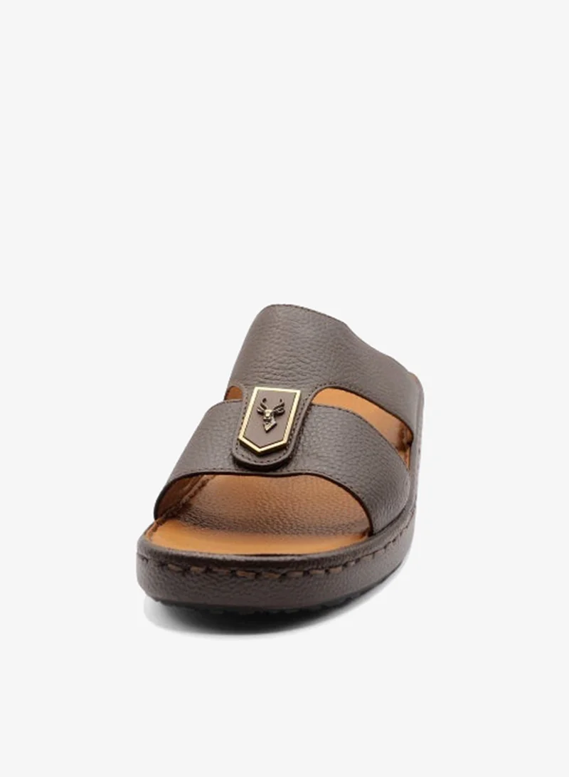 Al Reem Al Reem Z8005 Brown Leather Men's Arabic Sandals