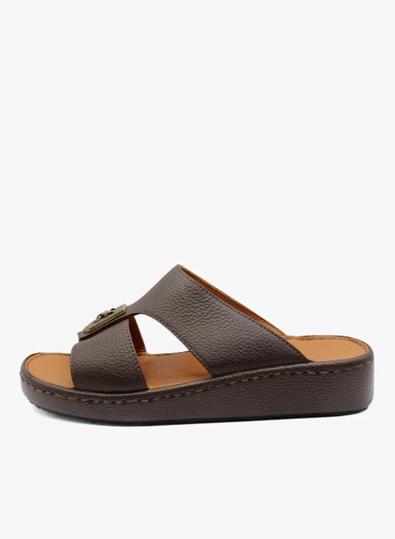 Al Reem Al Reem Z8005 Brown Leather Men's Arabic Sandals