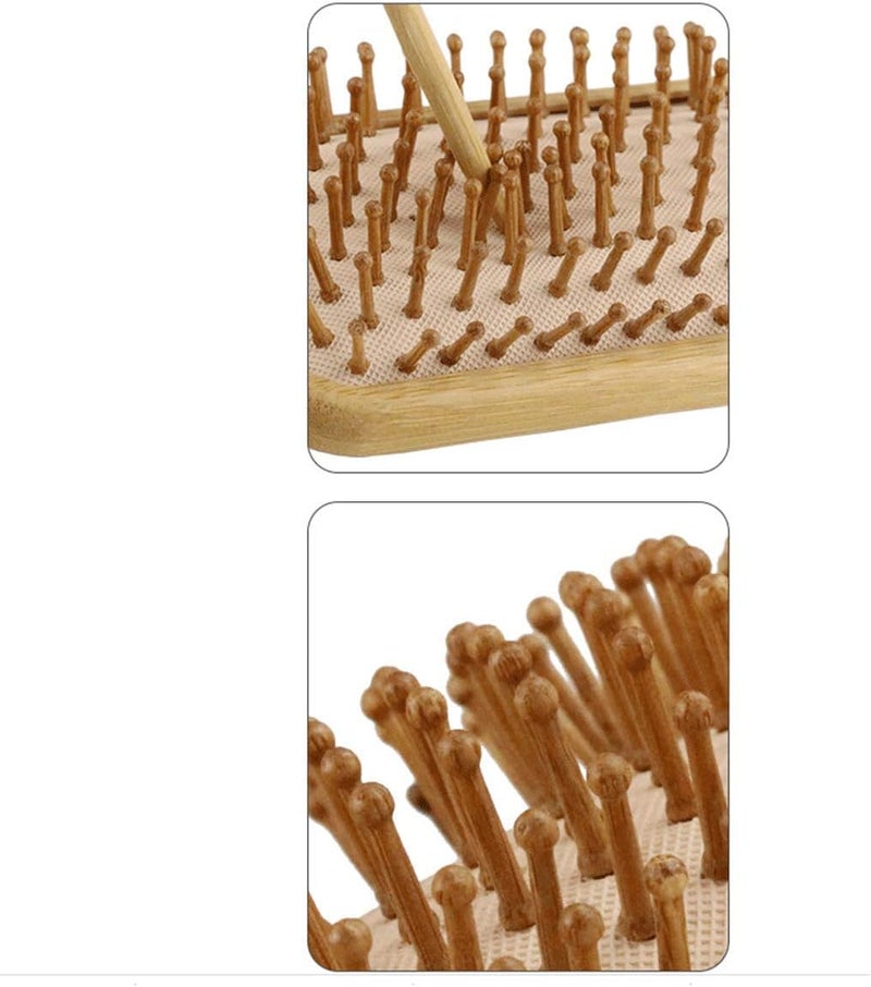 LELE Natural Bamboo Comb Set Wooden Massage Hair Brush with Wide Tooth Comb & Grooming Comb for Women Men and Kids - Reduce Frizz and Massage Scalp - Image 5
