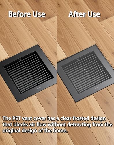 A ANYSSI 4 Pack PET Vent Covers with Nano Adhesive, 12" X 12" for Floor, Wall, Ceiling Vents and Air Registers, for RV, Home, Office AC Vents, Non-Magnetic, Fits on Plastic, Wood, Iron, Aluminum Vent Covers - Image 3