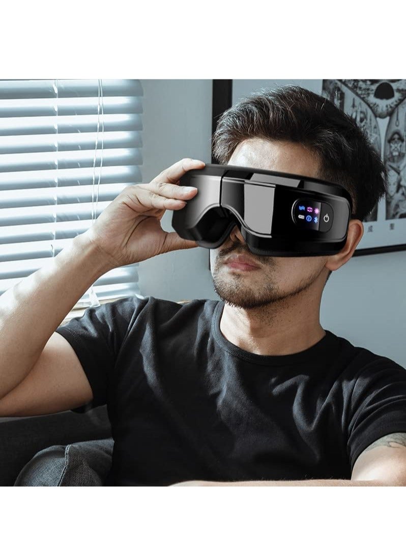 Arabest جهاز تدليك العين مع وسادة هوائية، ضغط ساخن بدرجة حرارة ثابتة، اهتزاز متعدد الترددات وموسيقى بلوتوث (أسود) - Image 5