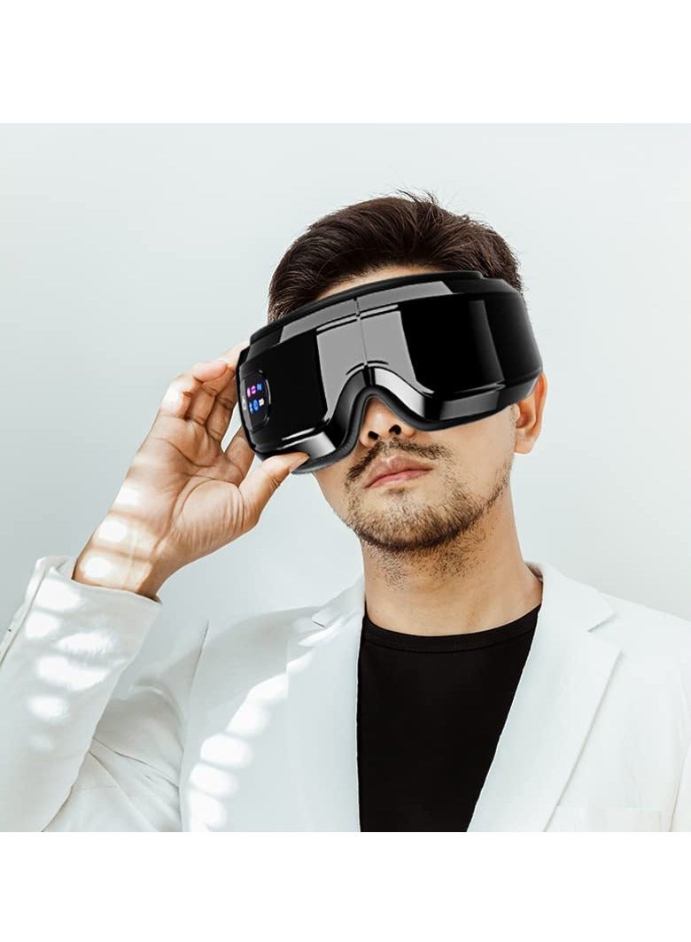 Arabest جهاز تدليك العين مع وسادة هوائية، ضغط ساخن بدرجة حرارة ثابتة، اهتزاز متعدد الترددات وموسيقى بلوتوث (أسود) - Image 4