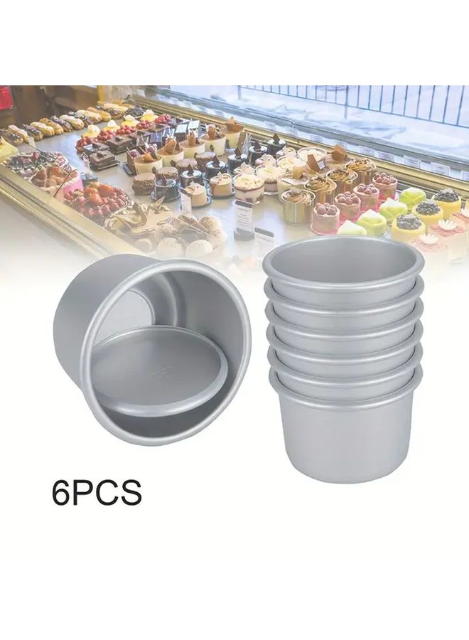 Set Of 6 2 Inch Mini Cake Pans With Removable Bottoms For Baking - Image 2