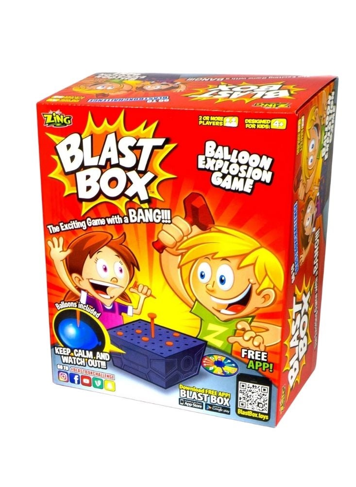 بريميم لعبة لوحية لتفجير البالونات من بلاست بوكس ​​للأطفال والعائلة - لعبة حفلات ملونة مع بالونات، لعبة مليئة بالإثارة والحركة، لعبة مسلية للأطفال في الأماكن المغلقة والمفتوحة - Image 1