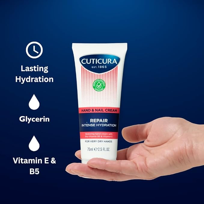 CUTICURA Repair Hand Nail Cream 75ml Intense Hydration Softening Protect Damaged Skin Stronger Nails - Image 3