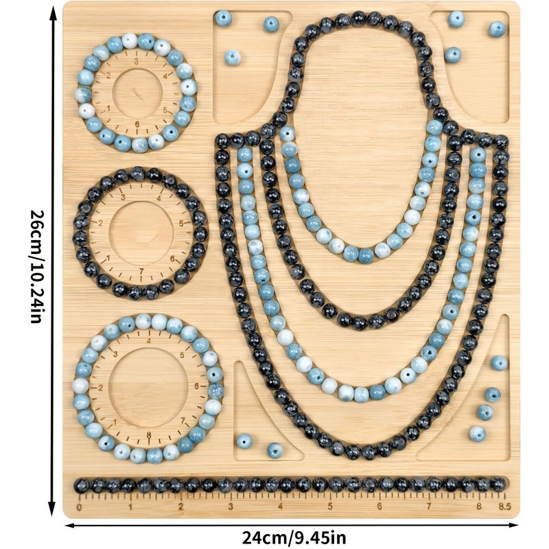 Wooden Beading Tray 1pc for Necklace Bracelet DIY Jewelry Making - Image 4