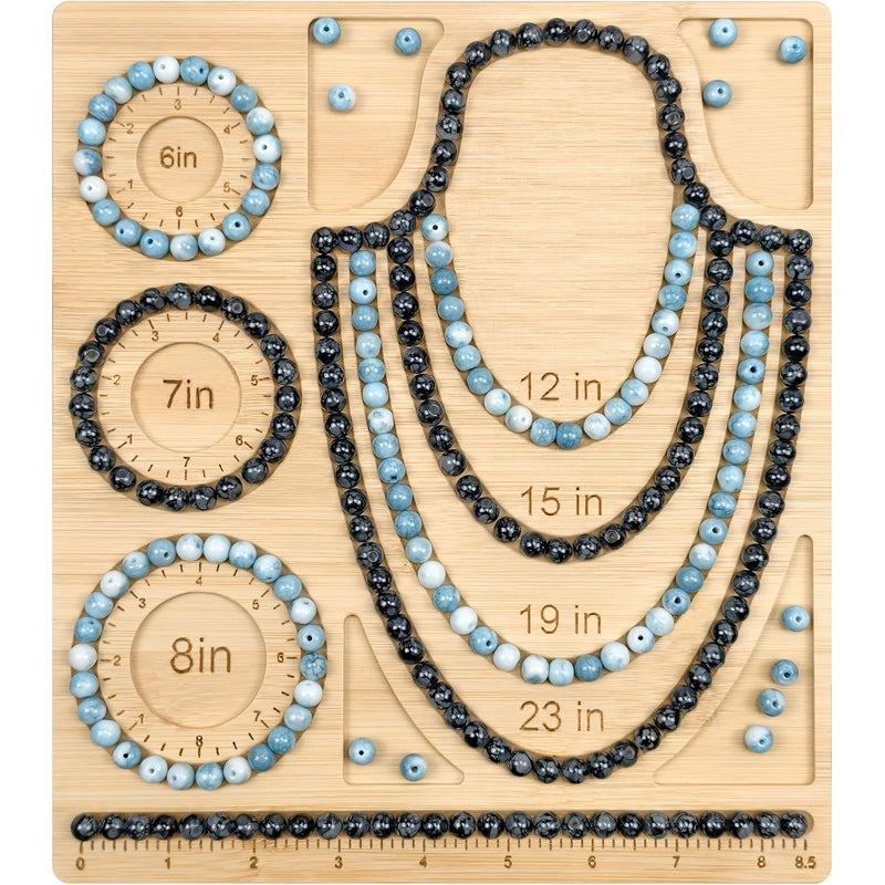 Wooden Beading Tray 1pc for Necklace Bracelet DIY Jewelry Making - Image 1