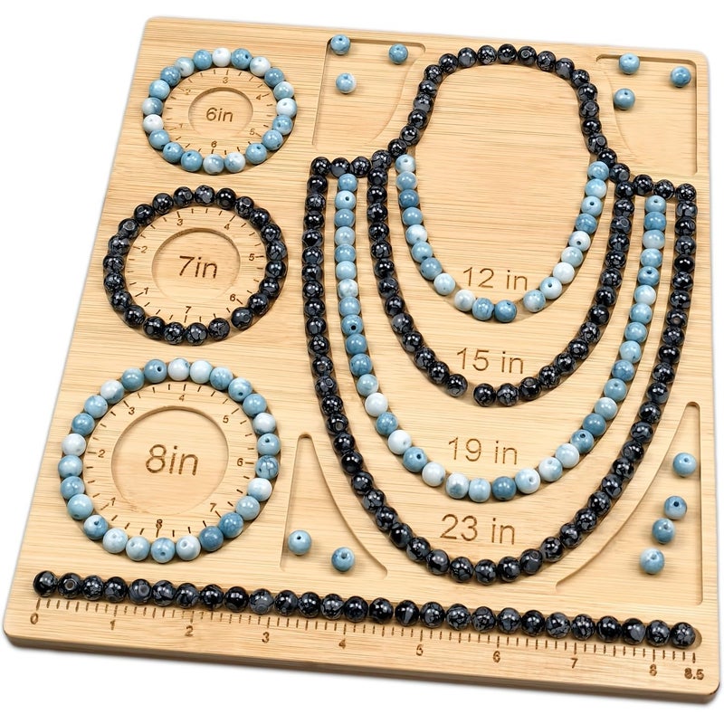 Wooden Beading Tray 1pc for Necklace Bracelet DIY Jewelry Making - Image 3