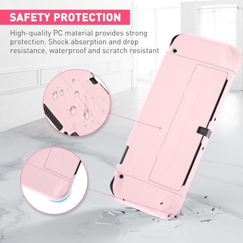 FANPL [Improved Version] Dockable Case for Nintendo Switch OLED 2021, Protective Case Cover for Switch OLED and Joy Con Controller - Strong and Durable, Not Easy to Fall Off (Pink) - Image 2
